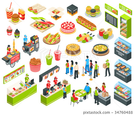 Fast Food Isometric Cort Set  34760488