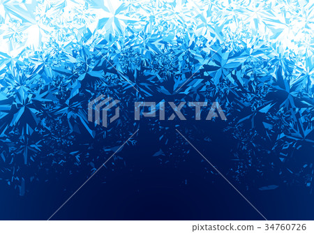 Winter blue ice frost background 34760726