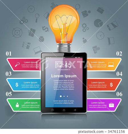 Infographic design. Bulb, Light icon. 34761156
