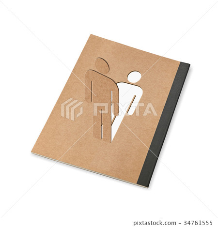 Person jumping out of the cover of a notebook 34761555