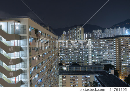 night view Modern city traffic of highway  34761595
