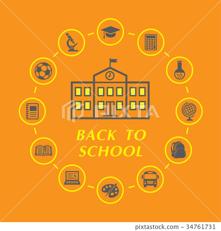 Back to school illustration with education icons 34761731