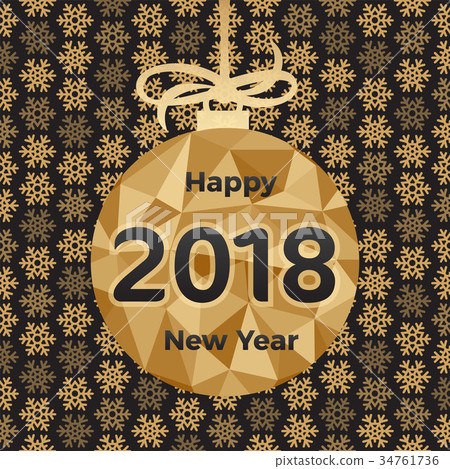 Happy 2018 New Year. Holiday Illustration Happy 2018 New Year. Holiday Illustration 34761736