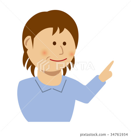 Female illustration pointing finger - Stock Illustration [34761934] - PIXTA
