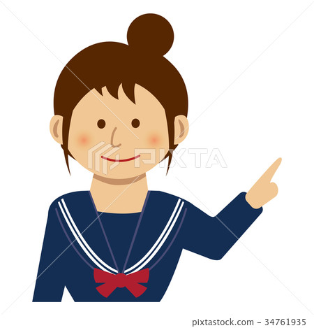 Female female student illustration pointing finger - Stock Illustration ...