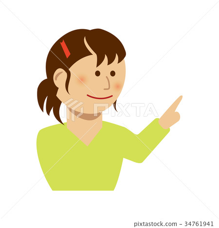 Female illustration pointing finger - Stock Illustration [34761941] - PIXTA