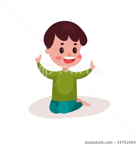 Cute little boy sitting on the floor, kid learning Cute little boy sitting on the floor, kid learning 34762004