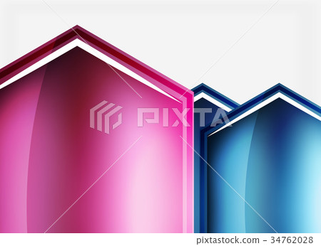 Glossy glass shapes abstract background 34762028