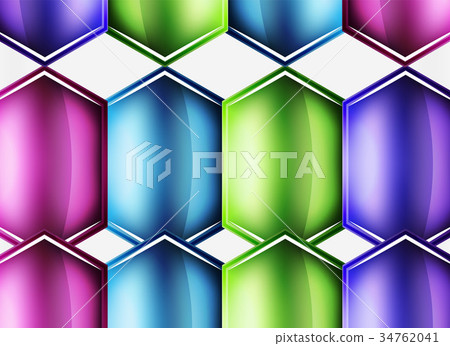 Glossy glass shapes abstract background 34762041