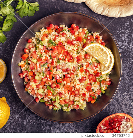 Tabbouleh salad, traditional middle eastern 34763743