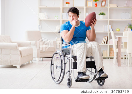 Young man american football player recovering on 34763759