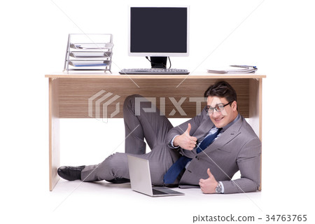 Businessman hiding in the ofice 34763765