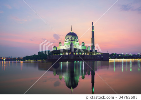 Putrajaya mosque in Kuala Lumpur, Malaysia. Asia. 34765693