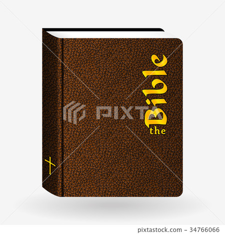 Holy Bible. Vector Vintage Leather Brown Book 34766066