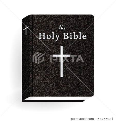 Holy Bible. Vector Vintage Leather Brown Book 34766081
