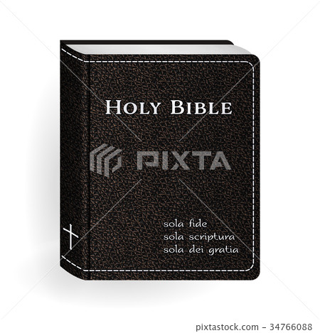 Holy Bible. Vector Vintage Leather Brown Book Holy Bible. Vector Vintage Leather Brown Book 34766088