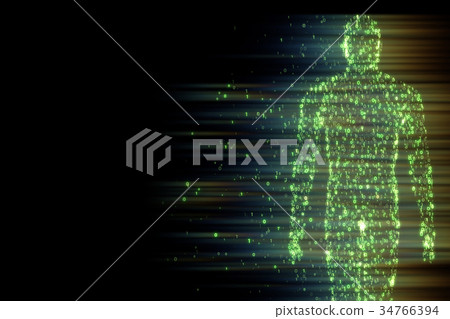 Binary man made of zeros and ones in computing 34766394