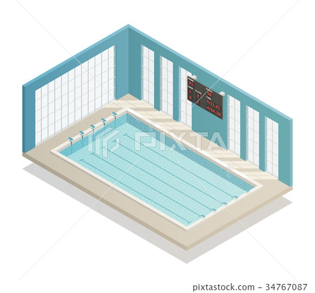 Swimming Pool Bath Isometric View 34767087