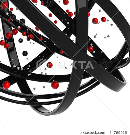 3d sphere of multicolored rings in cloud from 34769916