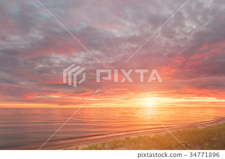 Sunset on Lake Peipsi. Background image. Sunset on Lake Peipsi. Background image. 34771896