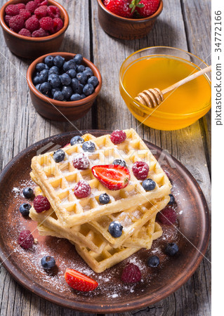 Homemade belgian waffles 34772166