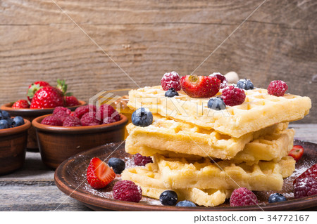 Homemade belgian waffles 34772167
