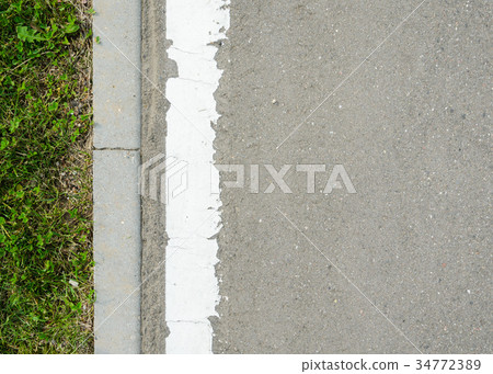 Asphalt Road and Lawn Texture 34772389