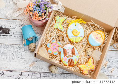 Beautiful glazed Easter cookies Beautiful glazed Easter cookies 34772442