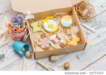 Beautiful glazed Easter cookies Beautiful glazed Easter cookies 34772453