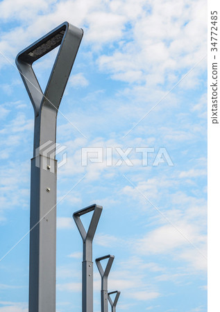 Modern Street Lamps Perspective View Modern Street Lamps Perspective View 34772485