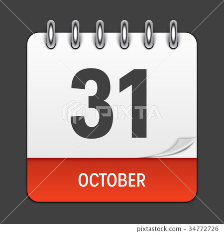 October 31 Calendar Daily Icon. Vector 34772726