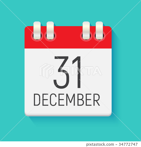 December 31 Calendar Daily Icon. Vector 34772747