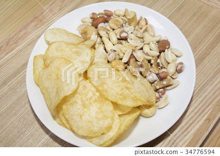 Potato chips mixed nuts Potato chips mixed nuts 34776594
