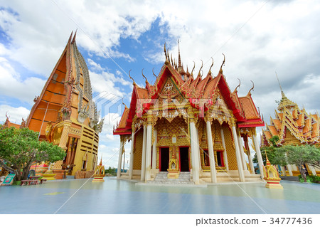 The most beautiful temple in Kanchanaburi Thailand 34777436