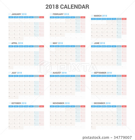 Yearly Calendar Planner 2018 Week Starts Monday. Yearly Calendar Planner 2018 Week Starts Monday. 34779007