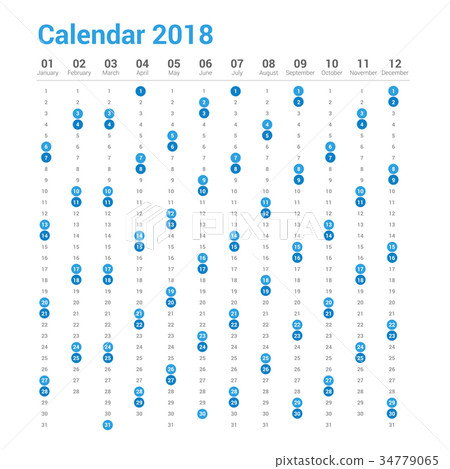 Calendar 2018 in vertical design. 34779065