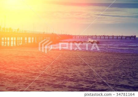 Sunset over the sea in Palanga, Lithuania Sunset over the sea in Palanga, Lithuania 34781164