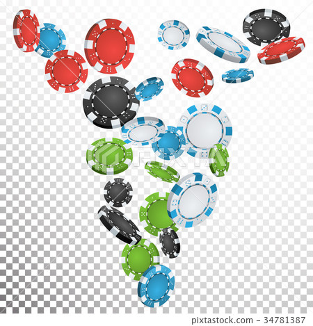 Poker Chips Rain Vector. Poker Chips Rain Vector. 34781387
