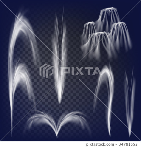 Realistic Fountains Vector Set. Isolated  34781552