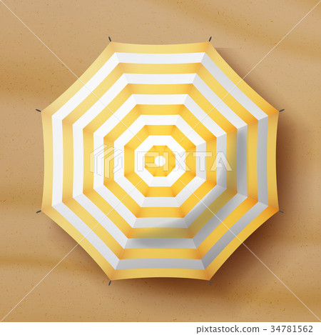 Beach Umbrella Vector. Realistic Parasol Icon. Beach Umbrella Vector. Realistic Parasol Icon. 34781562