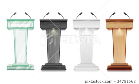 Tribune Set Vector. Podium Rostrum Stand 34781568