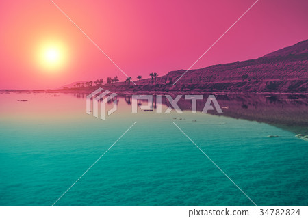 Sunrise over Dead Sea. 34782824