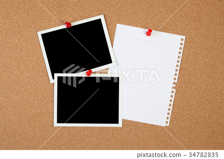 Cork board, photo print, documents, 34782835