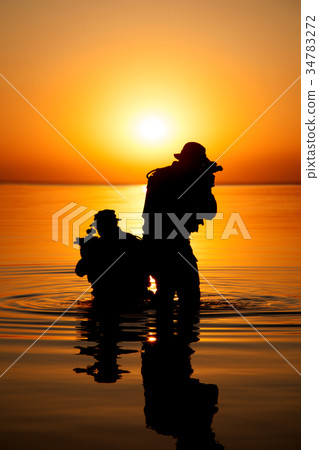 Army soldier silhouette 34783272