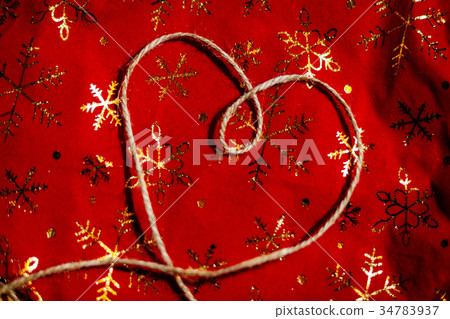 new year heart on red holiday background new year heart on red holiday background 34783937