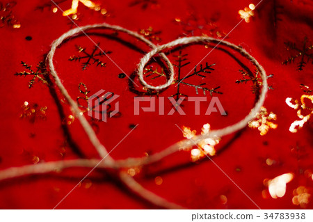 new year heart on red holiday background new year heart on red holiday background 34783938