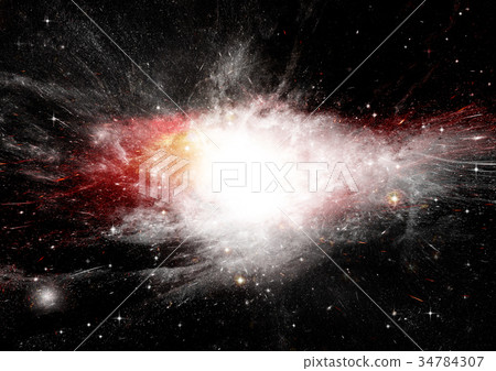 Stars, dust and gas nebula in a far galaxy Stars, dust and gas nebula in a far galaxy 34784307