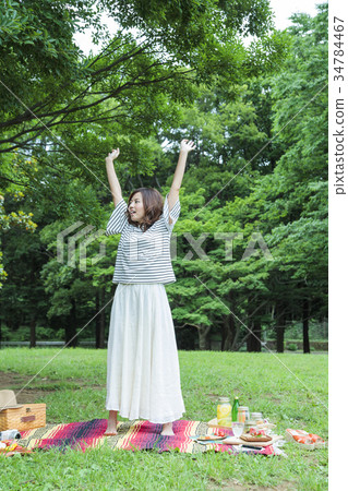 Picnic female leisure park lunch 34784467