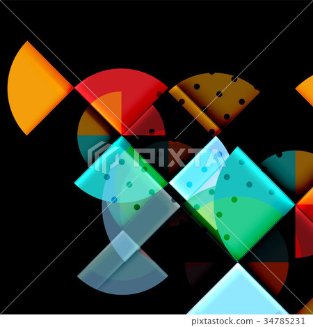 Circle elements on black background 34785231