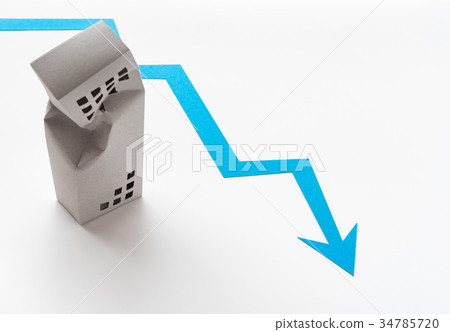 箭頭向下破產房地產價格低迷 34785720